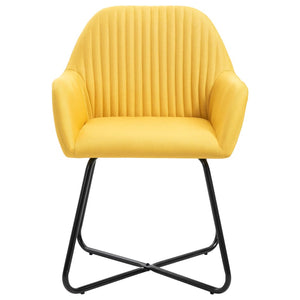 vidaXL Chaises de salle à manger 4 pcs Tissu jaune