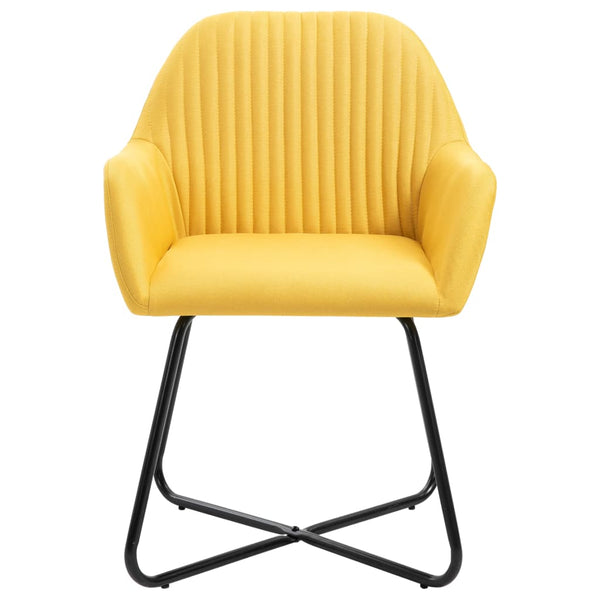 vidaXL Chaises de salle à manger 4 pcs Tissu jaune