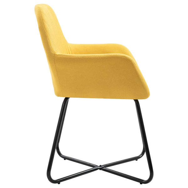 vidaXL Chaises de salle à manger 4 pcs Tissu jaune