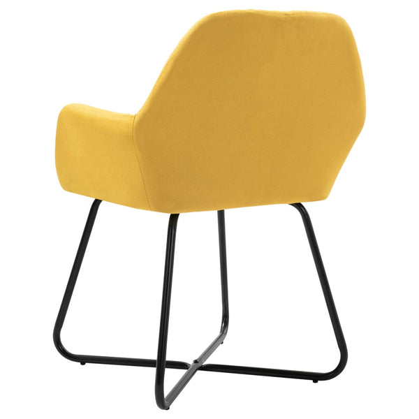vidaXL Chaises de salle à manger 4 pcs Tissu jaune