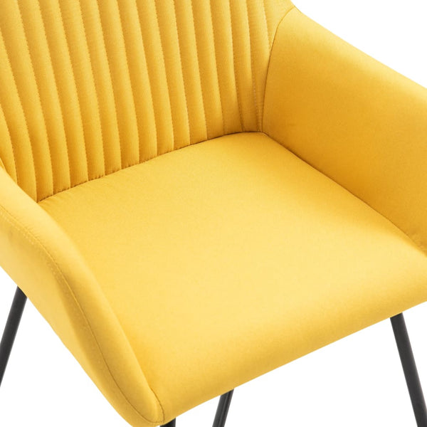 vidaXL Chaises de salle à manger 4 pcs Tissu jaune