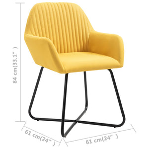 vidaXL Chaises de salle à manger 4 pcs Tissu jaune