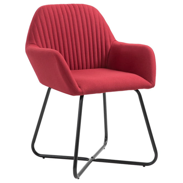 vidaXL Chaises de salle à manger 4 pcs Tissu rouge bordeaux