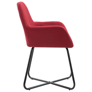 vidaXL Chaises de salle à manger 4 pcs Tissu rouge bordeaux