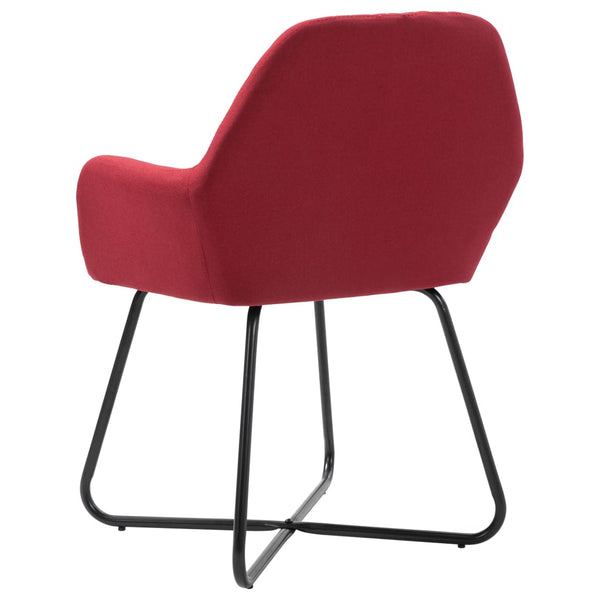 vidaXL Chaises de salle à manger 4 pcs Tissu rouge bordeaux