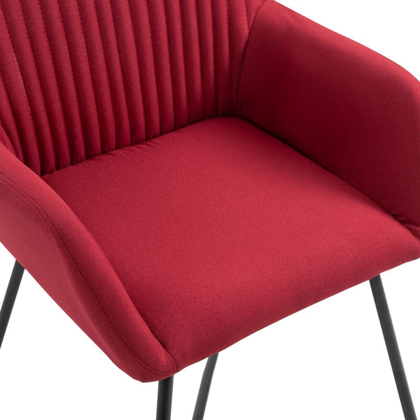 vidaXL Chaises de salle à manger 4 pcs Tissu rouge bordeaux