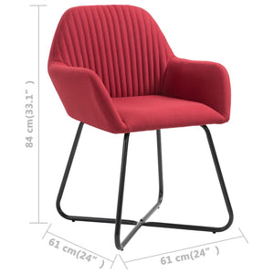 vidaXL Chaises de salle à manger 4 pcs Tissu rouge bordeaux