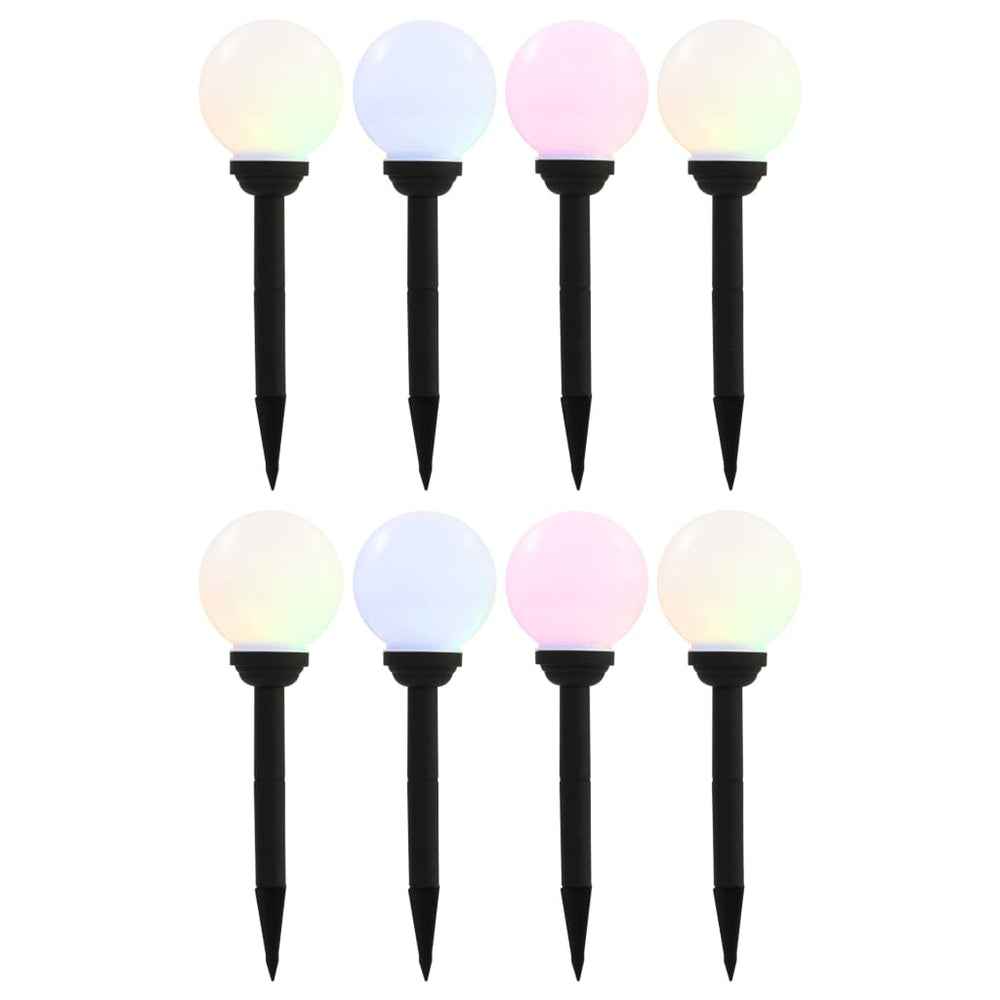 Außen-Solarlampen 8 Stk. LED Kugel 15 cm RGB