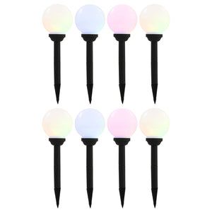 Außen-Solarlampen 8 Stk. LED Kugel 15 cm RGB