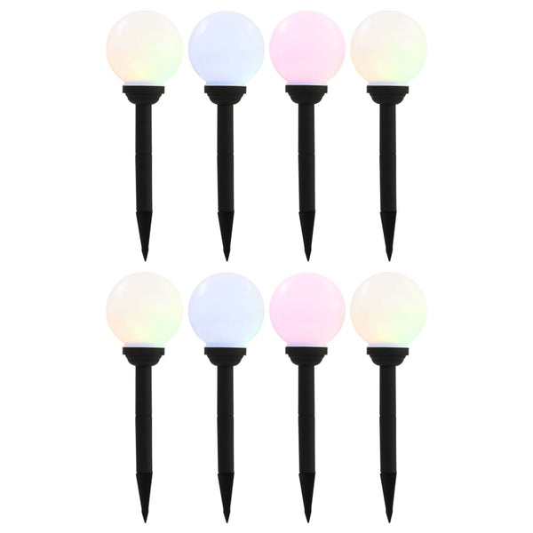 Außen-Solarlampen 8 Stk. LED Kugel 15 cm RGB