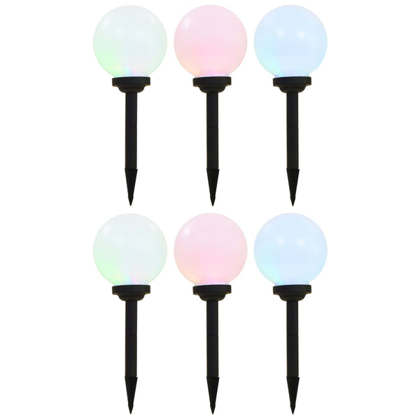 Außen-Solarlampen 6 Stk. LED Kugel 20 cm RGB