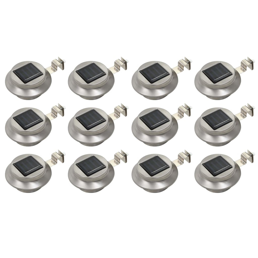Solar-Außenleuchten 12 Stk. LED Rund 12 cm Weiß