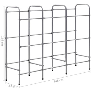 Kistenregal für 9 Kisten Silbern 145x33x116 cm Stahl