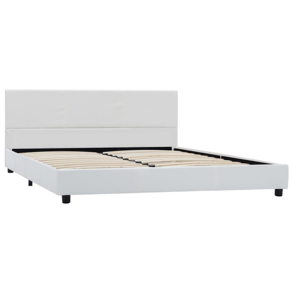 vidaXL Bed Frame White Artificial Leather 120x200 cm