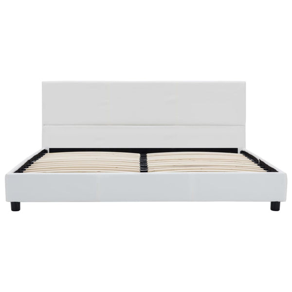 vidaXL Bed Frame White Faux Leather 140x200 cm