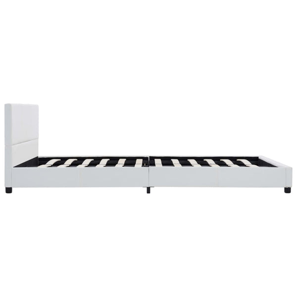 vidaXL Bed Frame White Faux Leather 140x200 cm