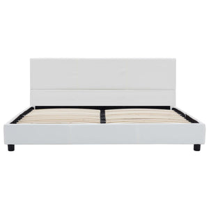 vidaXL Cadre de lit blanc similicuir 160x200 cm