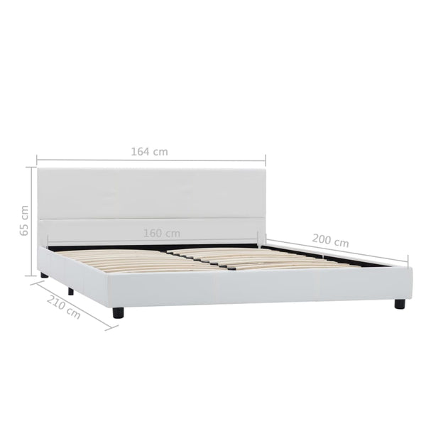 vidaXL Cadre de lit blanc similicuir 160x200 cm