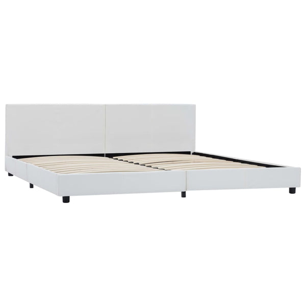 Bettgestell Weiß Kunstleder 180x200 cm