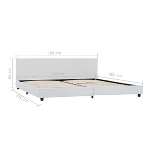 Bettgestell Weiß Kunstleder 180x200 cm