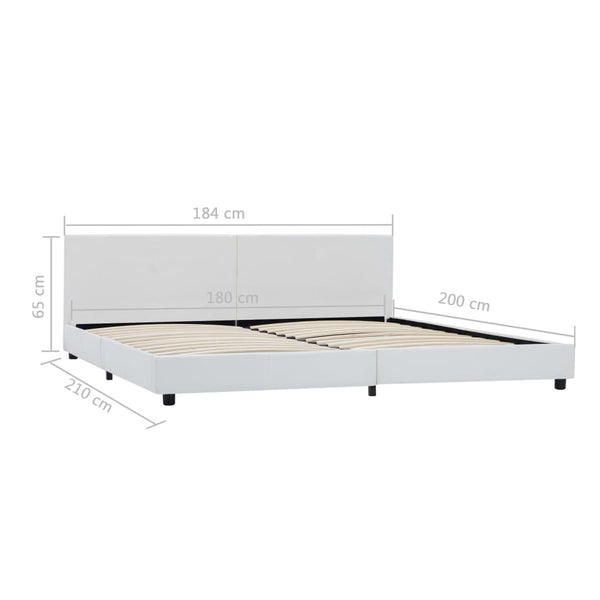 Bettgestell Weiß Kunstleder 180x200 cm