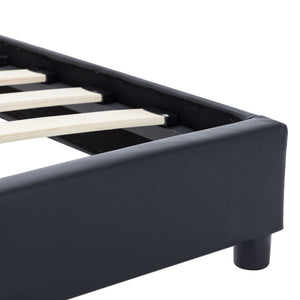 Bettgestell Schwarz Kunstleder 90x200 cm