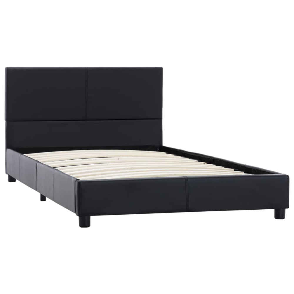 vidaXL Bed Frame Black Faux Leather 100x200 cm