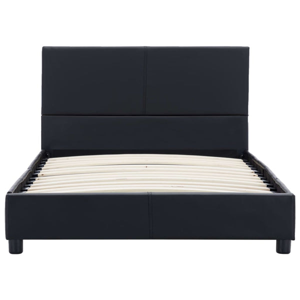 Bettgestell Schwarz Kunstleder 100x200 cm