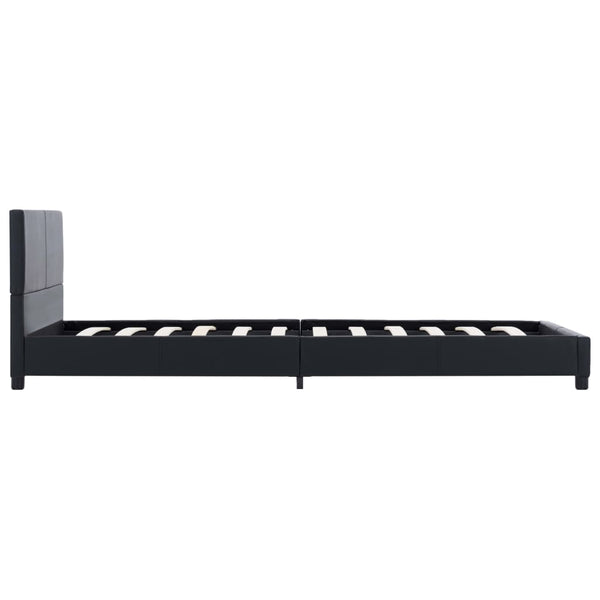 Bettgestell Schwarz Kunstleder 100x200 cm