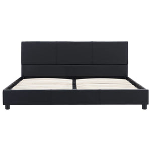Bettgestell Schwarz Kunstleder 120x200 cm