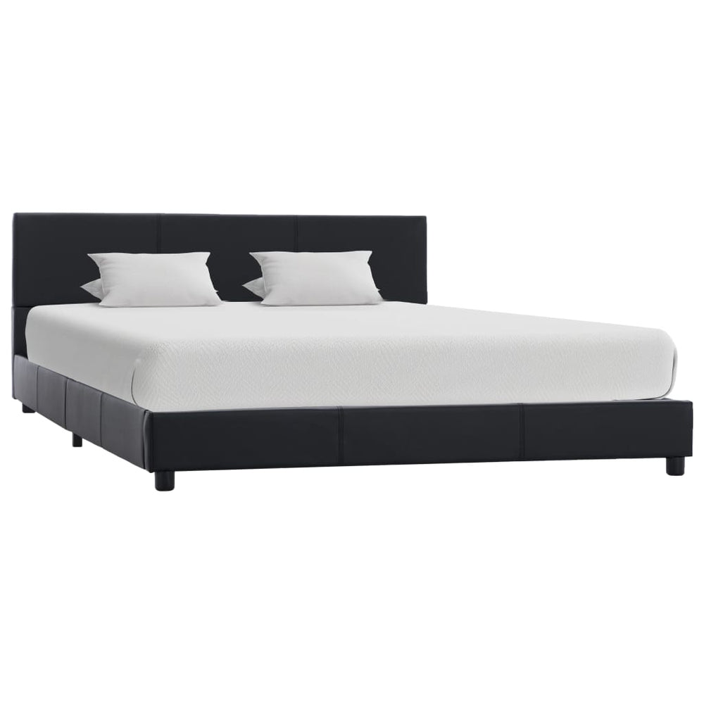 vidaXL Bed Frame Black Faux Leather 140x200 cm