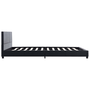 vidaXL Cadre de lit en similicuir noir 160x200 cm