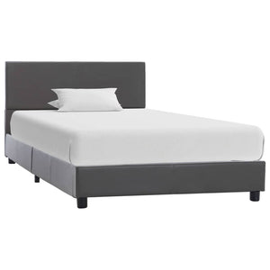 Bettgestell Grau Kunstleder 90x200 cm