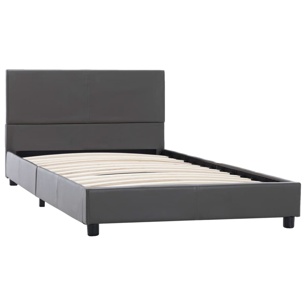 vidaXL Bed Frame Grey Artificial Leather 90x200 cm