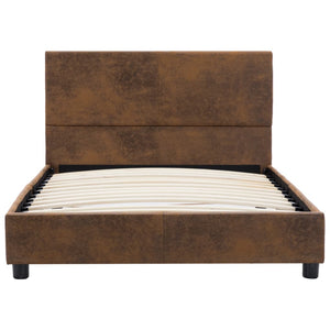 vidaXL Cadre de lit aspect daim marron 90x200 cm