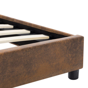 vidaXL Cadre de lit aspect daim marron 90x200 cm
