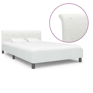 vidaXL Cadre de lit blanc en similicuir 120 x 200 cm
