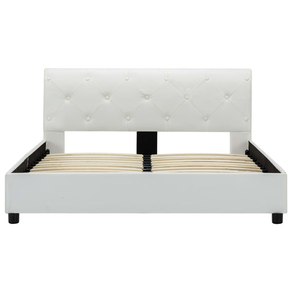 vidaXL Cadre de lit blanc en similicuir 120 x 200 cm
