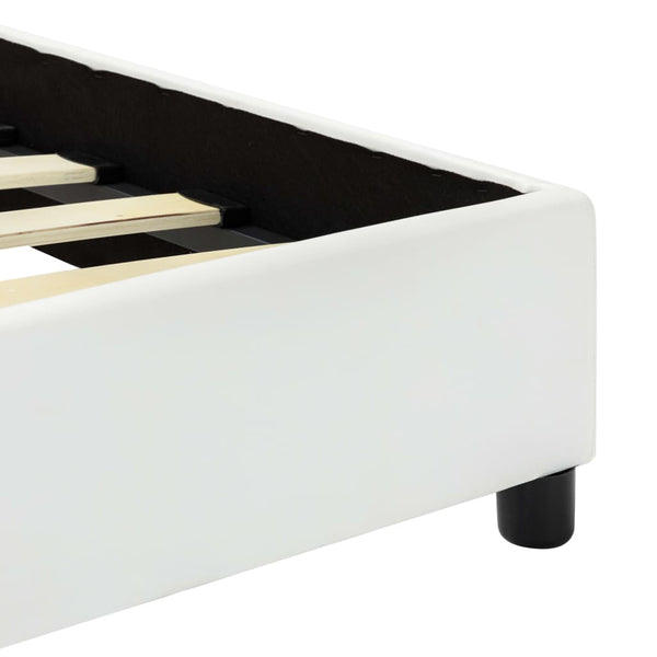 vidaXL Cadre de lit blanc en similicuir 120 x 200 cm