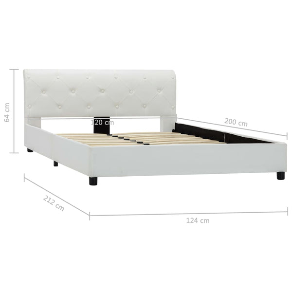 vidaXL Cadre de lit blanc en similicuir 120 x 200 cm