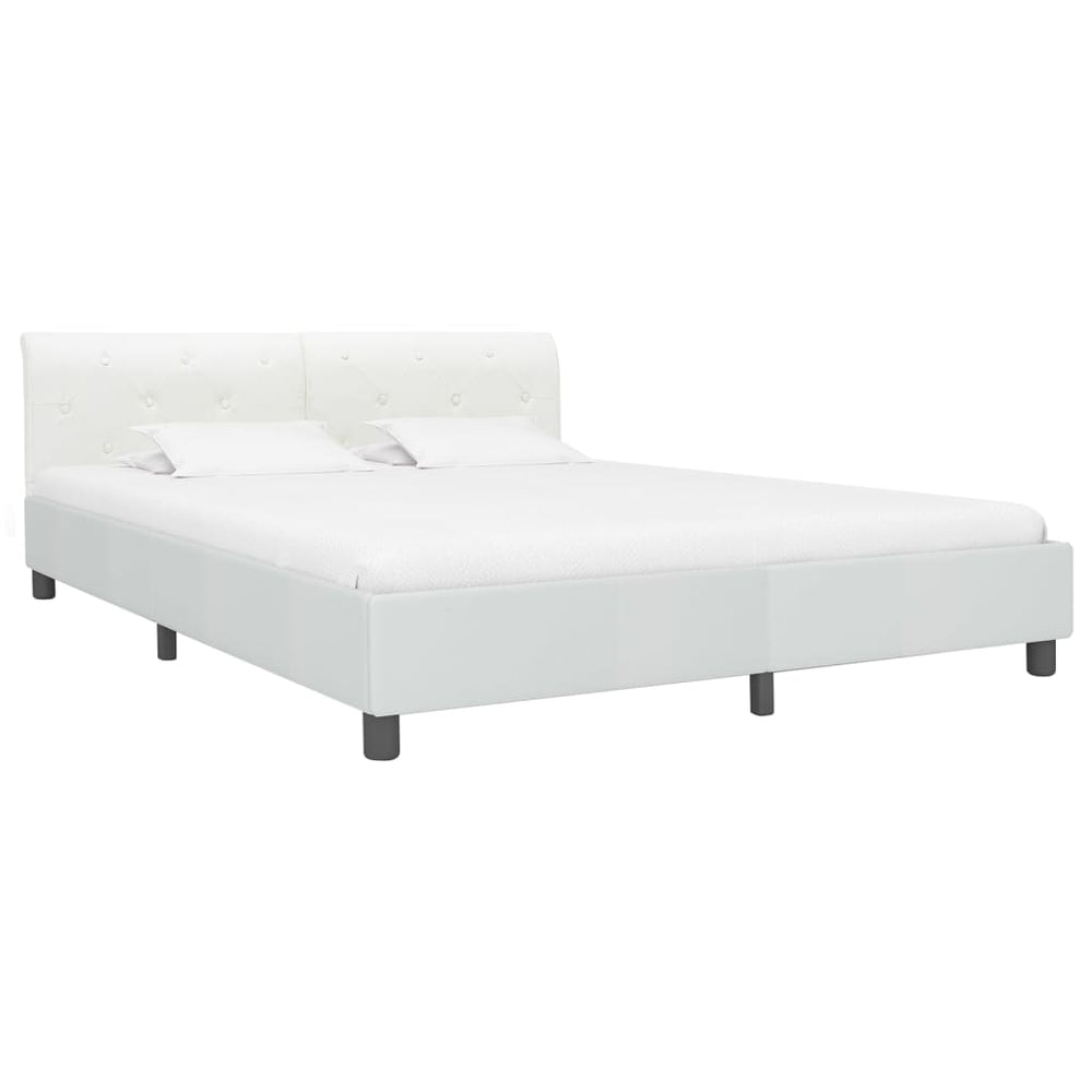 vidaXL Bed Frame White Faux Leather 180x200 cm