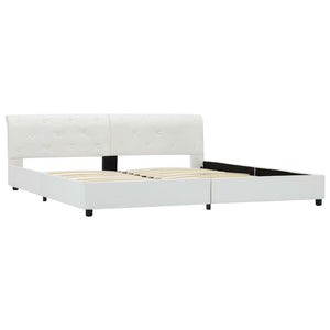 vidaXL Cadre de lit blanc en similicuir 180x200 cm