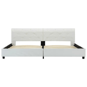 vidaXL Cadre de lit blanc en similicuir 180x200 cm