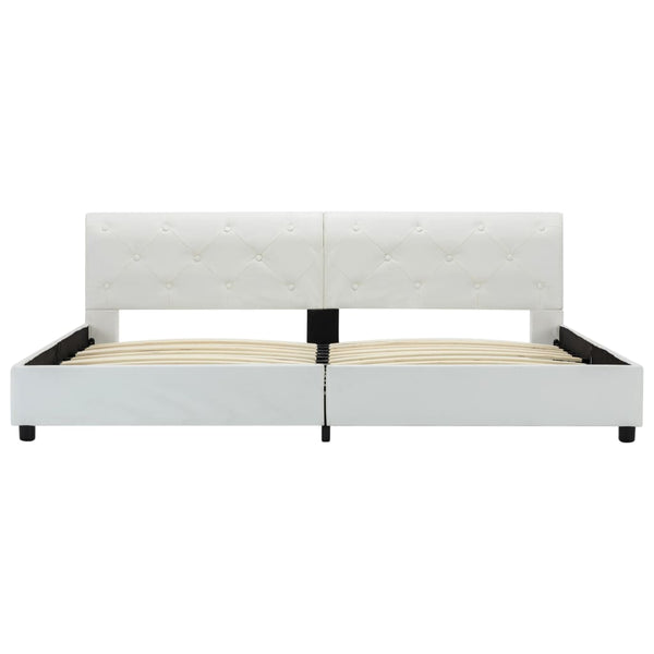 vidaXL Cadre de lit blanc en similicuir 180x200 cm