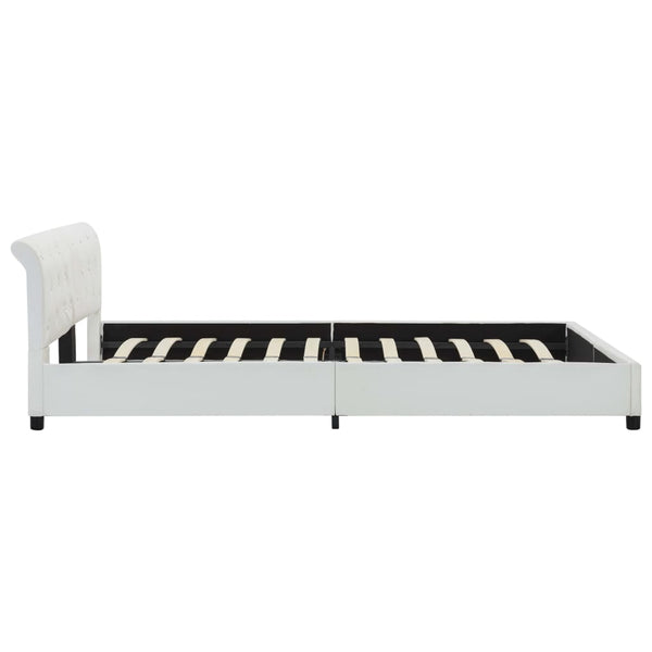vidaXL Cadre de lit blanc en similicuir 180x200 cm