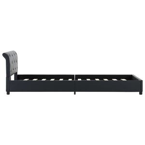Bettgestell Schwarz Kunstleder 90 x 200 cm