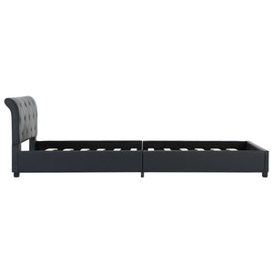 Bettgestell Schwarz Kunstleder 100 × 200 cm