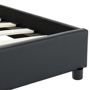 Bettgestell Schwarz Kunstleder 100 × 200 cm