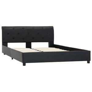 Bettgestell Schwarz Kunstleder 120 x 200 cm