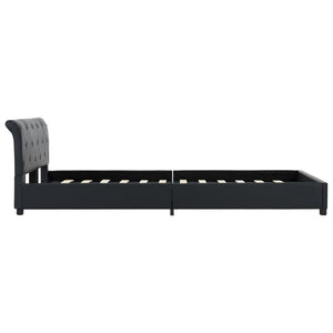 Bettgestell Schwarz Kunstleder 120 x 200 cm